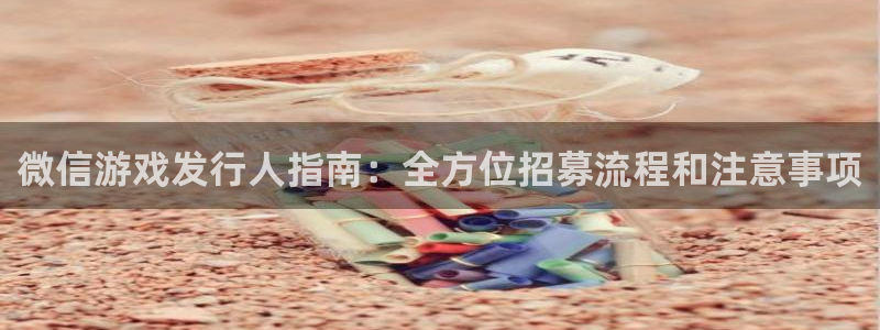 天辰平台招商1111是什么活动：微信游戏发行人指南：全方位招募流程和注意事项