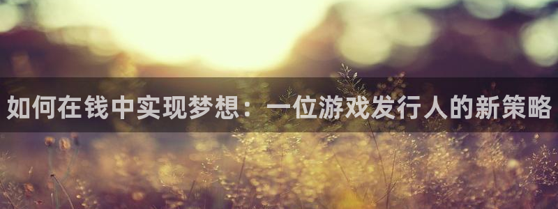 天辰平台 -你的专属平台：如何在钱中实现梦想：一位游戏发行人的新策略